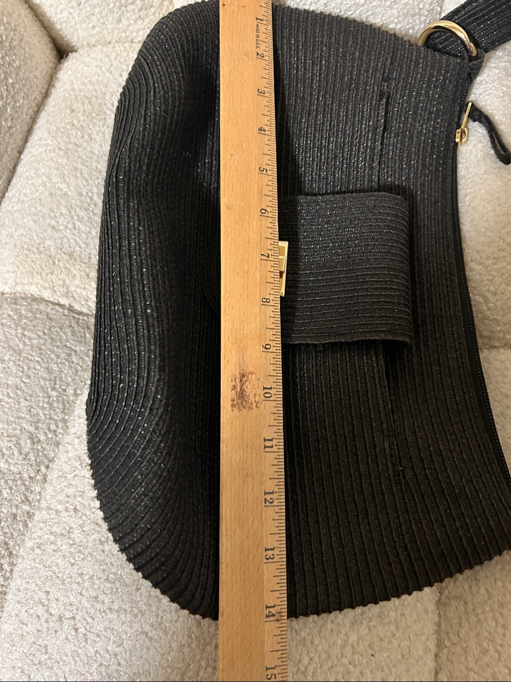 Talbots Black Straw Shoulder Bag - Picture 6 of 6